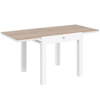 Outsunny Table de Jardin Extensible 80-160 cm pour 4-6 Places, Blanc(m-6)
