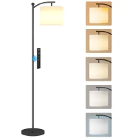 HOMCOM Lampadaire dimmable 2 températures de couleur avec télécommande, minuterie de 60 minutes, 160 cm, noir(m-11)