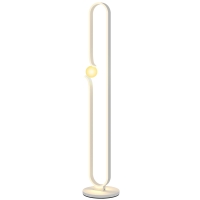 HOMCOM Lampe de Sol LED, Design Notes de Musique, Abat-Jour en Verre, Métal, Plastique, Blanc