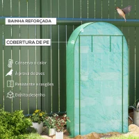 Outsunny Estufa Pequena com 4 Prateleiras Porta Enrolável Cobertura de PE e Estrutura de Aço para Cultivos 105x45x160 cm Verde(m-4)