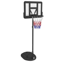 SPORTNOW Cerc de Baschet Reglabil pe Înălțime cu Bază și Plasă Completabile, Cerc de Baschet din Oțel și PE, 81x70x277 cm, Negru(m-11)