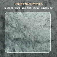 PawHut Escada para Animais de Estimação com 3 Degraus 2 em 1 com Capa Removível e Lavável Escada para Cães Gatos 35x46x35 cm Cinza(m-5)