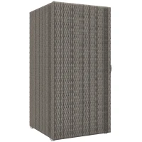 Outsunny Armadio da Giardino in Rattan PE con 2 Vani, 60x63x120cm, Grigio(m-1)