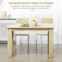 HOMCOM Mesa de Comedor para 4-6 Personas Rectangular de Melamina de Madera y Estilo Moderno 120x69x75 cm Roble(m-4)
