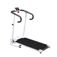 HOMCOM Tapis de course Fitness électrique pliable - 1 à 10 Km/h - écran LCD multifonctions - puissance 500 W - noir et blanc(m-11)