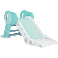 AIYAPLAY Piste de Glissade pour Petits Enfants, pliable, intérieure, marches antidérapantes, bordure de protection surélevée, vert(m-6)