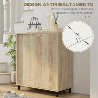 HOMCOM Mobile Scarpiera a 4 Livelli en Truciolato et Acier avec Étagères Ajustables, max 12 Paires 80x40x93 cm(m-3)