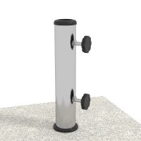 Outsunny Base pour Parasol de Jardin 25kg pour Poteaux de Ø32mm, Ø38mm et Ø48mm, en Granit et Acier Inoxydable, 38x38x38 cm, Gris(m-3)
