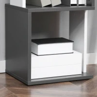 HOMCOM Bibliothèque Moderne Gain de Place à 5 Étagères en Bois, 33x28x161 cm, Gris et Blanc(m-4)