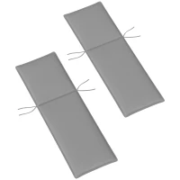 Outsunny 2 Coussins pour Chaises Longues de Jardin avec Protection UV Résistants aux Eclaboussures 193x58x6 cm Gris(m-1)