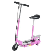 HOMCOM Trottinette électrique 120 W pliable pour enfant de 7 à 12 ans hauteur guidon et selle réglable 10 Km/h max. rose(m-1)