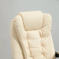 Vinsetto Fauteuil de Bureau Ergonomique à Hauteur Réglable Massant sur 6 Points, 65x160x104 cm, Crème(m-4)
