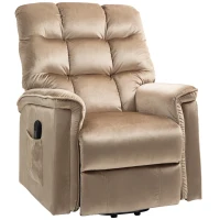 HOMCOM Velvet-Feel Electric Lift Recliner Chair - Brown(m-11)