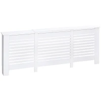 HOMCOM Cache-radiateur Mobile en MDF avec Largeur Réglable et Étagère Supérieure en Bois, 140-202x19x82,5 cm, Blanc(m-6)