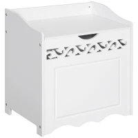 HOMCOM Armoire en Bois MDF pour Salle de Bain, Meuble de Rangement pour Chambre à Coucher, Salon, 55L x 34P x 58H cm, Blanc(m-5)