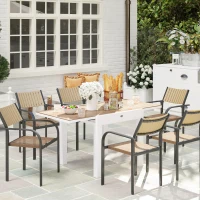 Outsunny Table de Jardin Extensible 80-160 cm pour 4-6 Places, Blanc(m-2)