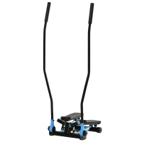 HOMCOM Stepper Fitness con Maniglia e Monitor LCD per Allenamento a Casa e Palestra, Blu(m-1)