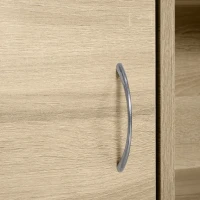 HOMCOM Étagère en Bois, Étagère Polyvalente avec 3 Niveaux 4 Compartiments et 2 portes, 61,5x29,5x80cm(m-4)