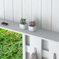 HOMCOM Set Meubles d'Entrée avec Porte-Manteau, Miroir, Banc avec Coussins et Meuble à Chaussures pour 8 Paires de Chaussures, Blanc(m-4)