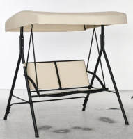 Outsunny Balancelle à 2 Places de Jardin avec Auvent Réglable, 140x118x162cm Beige(m-5)