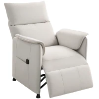 HOMCOM Fauteuil Relax avec moteur silencieux, fauteuil rembourré avec revêtement en tissu robuste, fonction de mémoire, repose-pieds ajustable, Crème(m-6)