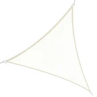 Outsunny Voile d'Ombrage Triangulaire 6x6x6m, Voile en Polyester Protection UV, Blanc Crème(m-5)