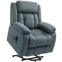 HOMCOM Fauteuil avec Aide à la Levée, Fauteuil inclinable avec Télécommande et Poches Latérales, Gris(m-6)