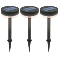 Outsunny Solar Gartenleuchten, wasserdicht, Warmweiß LED, 10-12h Betriebszeit, Schwarz(m-10)