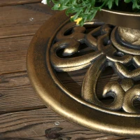 Outsunny Mangeoire pour Oiseaux Maison d'Oiseaux Plateau d'Alimentation, résistant aux intempéries, 2 bassins, design vintage, 50 x 50 x 110 cm, couleur bronze(m-5)