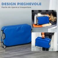 PawHut Brandina pour Chiens de Petite Taille Surélevée et Pliable pour Intérieur et Extérieur, 59x46x15 cm, Bleu(m-3)