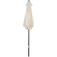 Outsunny Parasol de Jardin 2x2m Rond avec Poteau Central en Aluminium et Polyester, Crème(m-1)