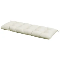 Outsunny Cojín para Banco de Jardín o Balancín128x48x8 cm con 2 Cordones de Fijación Impermeable y Protección UV 50+ Crema(m-1)