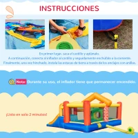 Outsunny Castillo Hinchable con 2 Toboganes 2 Camas de Salto y Piscina para Niños +3 Años Incluye Inflador y Bolsa de Transporte para Interior Exterior 380x370x230 cm Multicolor(m-5)