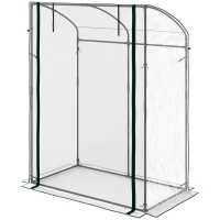 Outsunny Serre avec Porte Toit Courbé Résistante aux Intempéries Serre en Film Plastique en Acier, Serre 128 x 70 x 170 cm Transparent