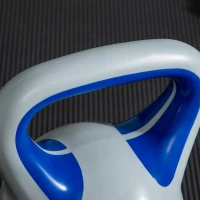 SPORTNOW Kugelhantel, Kettlebell, 12 kg, fond plat, grande prise, revêtement en plastique, bleu, 24 x 17 x 28 cm(m-5)