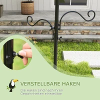 PawHut Vogelfutterstation, Outdoor-Futterspender, 4 Haken, Stahl, Schwarz(m-5)