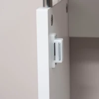 HOMCOM Cache-Radiateur à Lattes Moderne et Élégant pour la Maison, en MDF et Acier, 90x18x84cm, Blanc(m-4)