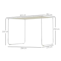 Outsunny Tonnelle de Jardin 3x3 m avec Roues Protection UV 30+ Imperméable Sacs de Sable et Cadre en Acier Crème(m-3)