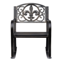 Outsunny Chaise à Bascule Chaise de Jardin Fauteuil à Bascule Antique Jardin Métal Bronze L60 x P73 x H85cm