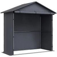 Outsunny Capanno da Giardino 1.1x2 m con Porta Avvolgibile, Tenda Garage per Bici e Moto, Grigio Scuro(m-1)
