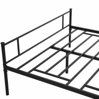 HOMCOM Structure de Lit Une Place et Demi en Acier avec Lattes Intégrées, Tête et Pied de Lit, 140x200cm(m-3)