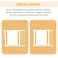 PawHut Barrière pour Chiens Extensible à Pression avec Fermeture Automatique pour Espaces de 75-103 cm, Blanc(m-3)