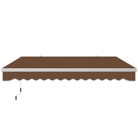 Outsunny Store Banne pour Extérieur Enroulable à Manivelle en Métal et Aluminium, 4x2.5m, Rouge Rouille