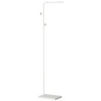 HOMCOM Cabide de Pé Elegante com 2 Ganchos Redondos Suspensos e Base de Mármore 35x25x170cm Branco
