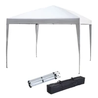 Outsunny 3 x 3m Pop Up Gazebo, No Side Walls, for Parties, Picnic, with Carrying Bag, White(m-1)