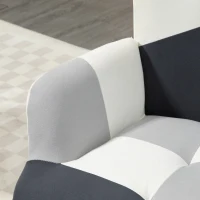 HOMCOM Fauteuil de Chambre en Velours Matelassé et Pieds en Bois, 66x76x98cm, Multicolore(m-3)