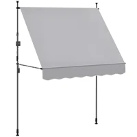 Outsunny Toldo Manual Retráctil 200x120x210-310 cm para Balcón y Terraza con Altura Ajustable con Manivela Gris(m-10)