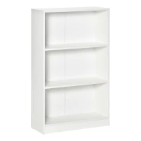 HOMCOM Estantería Librería con 3 Compartimentos de Almacenaje Libros CDs Plantas para Salón Estudio Dormitorio 62,2x24x102,4 cm Blanco(m-1)
