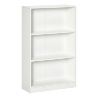 HOMCOM Estantería Librería con 3 Compartimentos de Almacenaje Libros CDs Plantas para Salón Estudio Dormitorio 62,2x24x102,4 cm Blanco