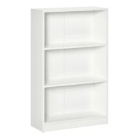 HOMCOM Estantería Librería con 3 Compartimentos de Almacenaje Libros CDs Plantas para Salón Estudio Dormitorio 62,2x24x102,4 cm Blanco(m-10)